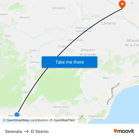 Serenata to El Sexmo map