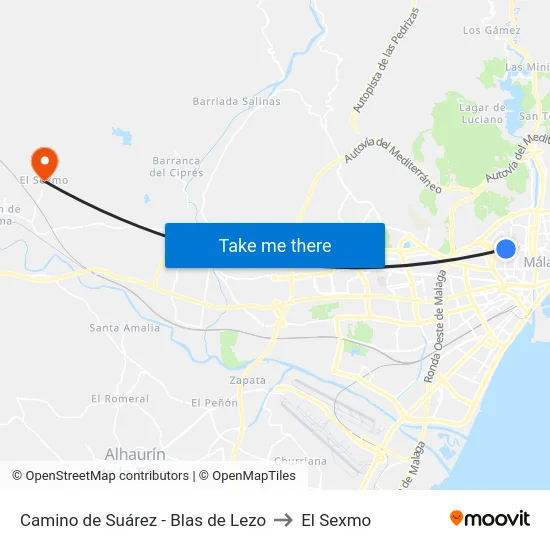 Camino de Suárez - Blas de Lezo to El Sexmo map