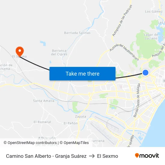 Camino San Alberto - Granja Suárez to El Sexmo map