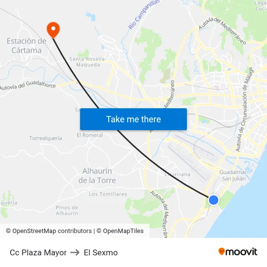 Cc Plaza Mayor to El Sexmo map