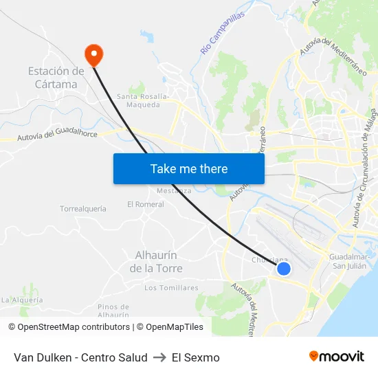 Van Dulken - Centro Salud to El Sexmo map
