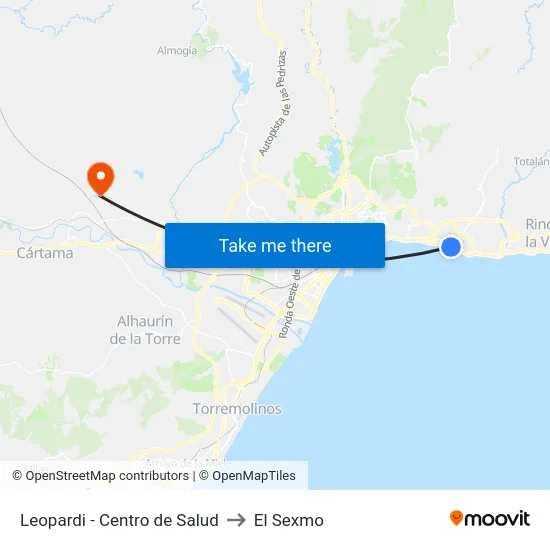 Leopardi - Centro de Salud to El Sexmo map