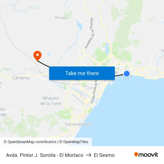 Avda. Pintor J. Sorolla - El Morlaco to El Sexmo map