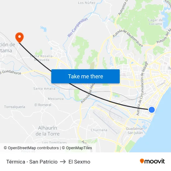 Térmica - San Patricio to El Sexmo map