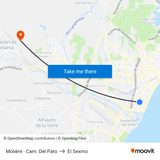 Molière - Cam. Del Pato to El Sexmo map