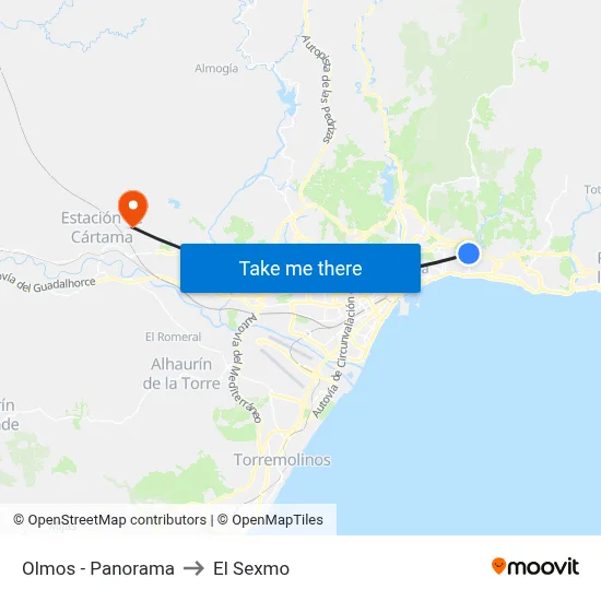Olmos - Panorama to El Sexmo map
