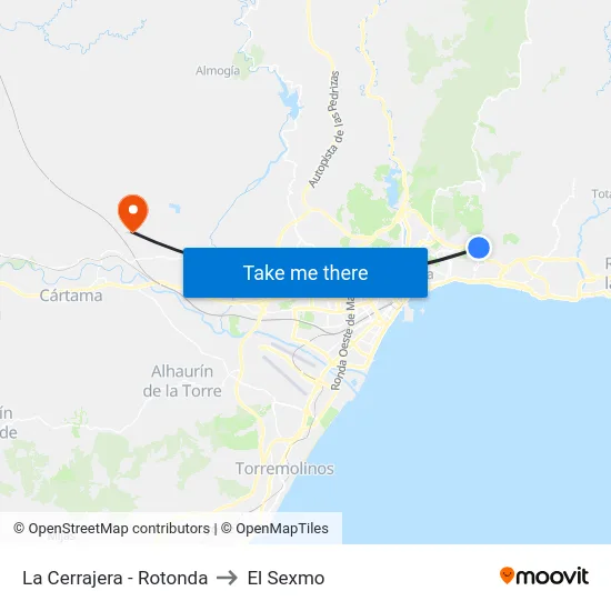 La Cerrajera - Rotonda to El Sexmo map