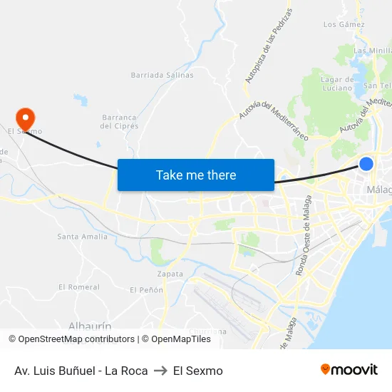 Av. Luis Buñuel - La Roca to El Sexmo map