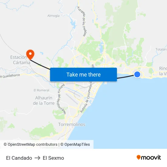 El Candado to El Sexmo map