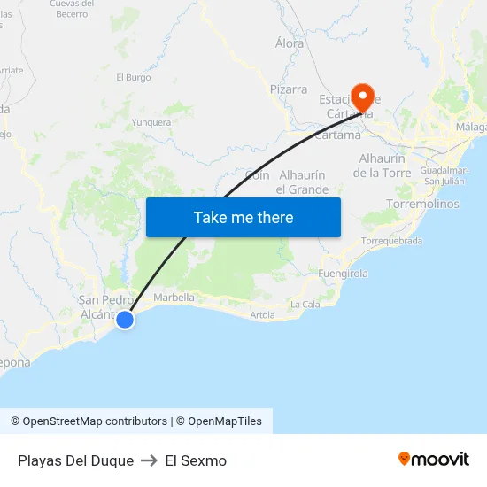 Playas Del Duque to El Sexmo map