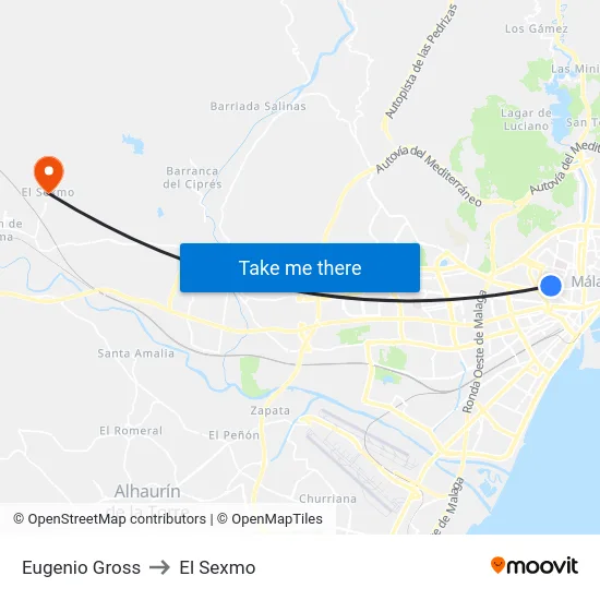 Eugenio Gross to El Sexmo map