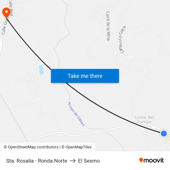 Sta. Rosalía - Ronda Norte to El Sexmo map
