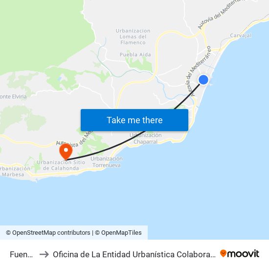 Fuengirola to Oficina de La Entidad Urbanística Colaboradora Sitio de Calahonda map