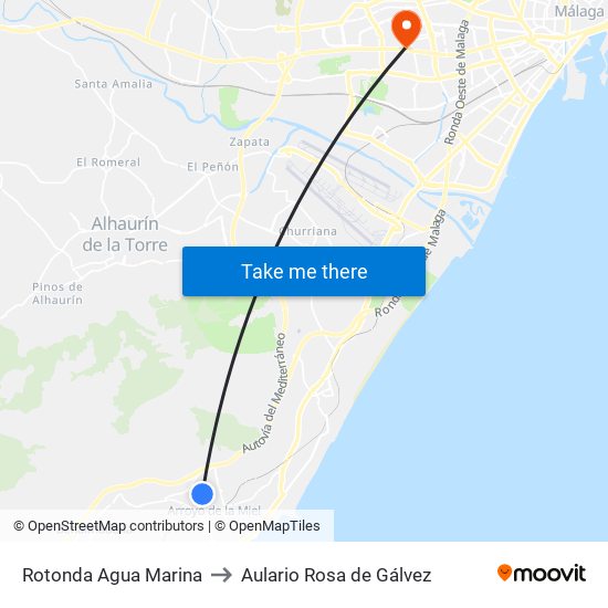 Rotonda Agua Marina to Aulario Rosa de Gálvez map