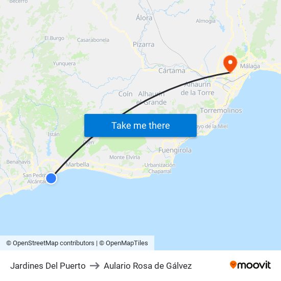Jardines Del Puerto to Aulario Rosa de Gálvez map