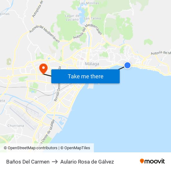 Baños Del Carmen to Aulario Rosa de Gálvez map