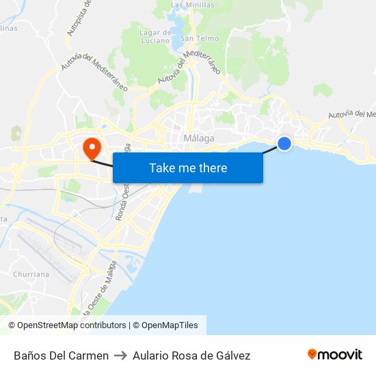 Baños Del Carmen to Aulario Rosa de Gálvez map