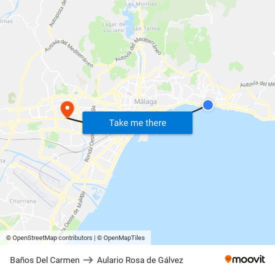 Baños Del Carmen to Aulario Rosa de Gálvez map