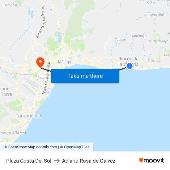 Plaza Costa Del Sol to Aulario Rosa de Gálvez map