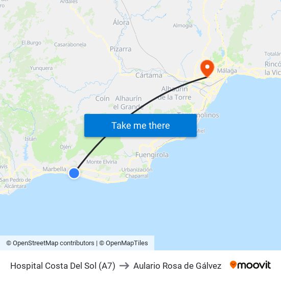 Hospital Costa Del Sol (A7) to Aulario Rosa de Gálvez map