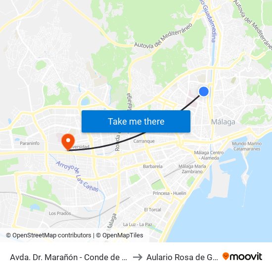 Avda. Dr. Marañón - Conde de Ferrería to Aulario Rosa de Gálvez map