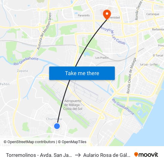 Torremolinos - Avda. San Javier to Aulario Rosa de Gálvez map