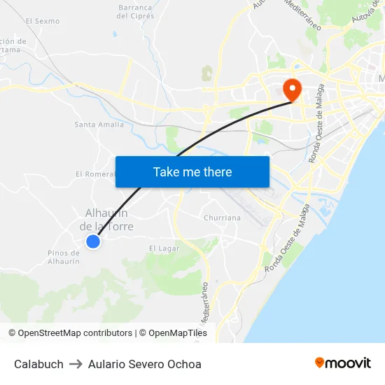 Calabuch to Aulario Severo Ochoa map