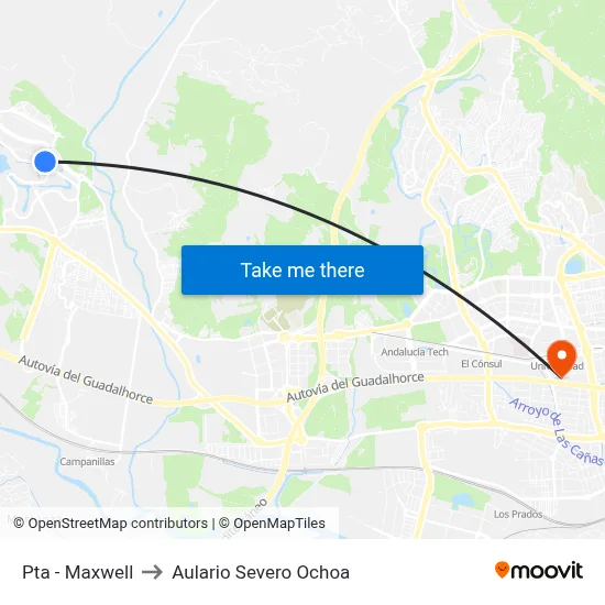 Pta - Maxwell to Aulario Severo Ochoa map