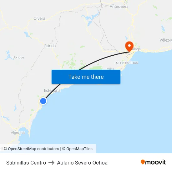 Sabinillas Centro to Aulario Severo Ochoa map