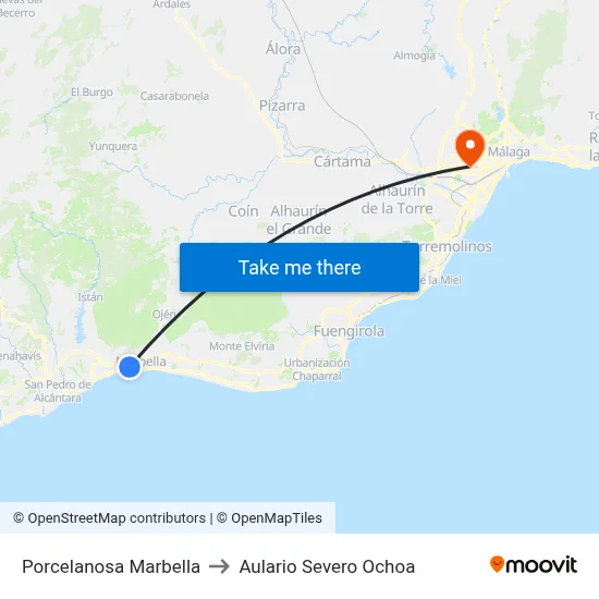 Porcelanosa Marbella to Aulario Severo Ochoa map