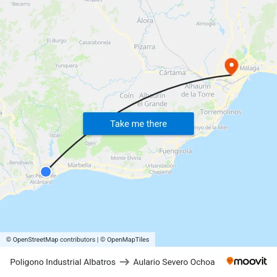 Poligono Industrial Albatros to Aulario Severo Ochoa map