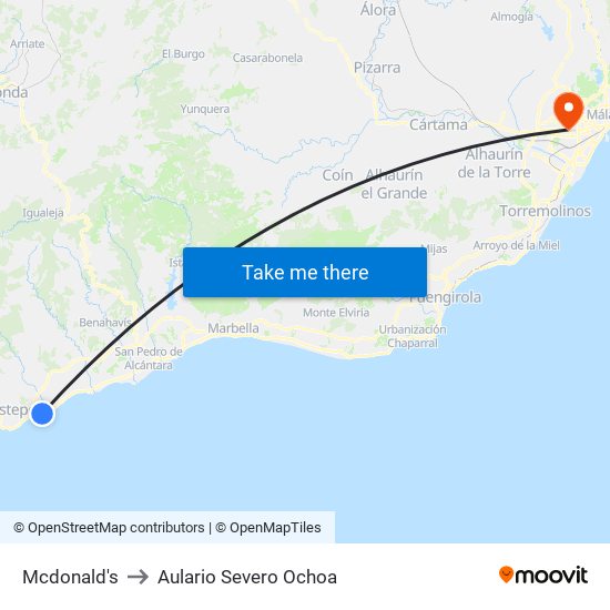 Mcdonald's to Aulario Severo Ochoa map