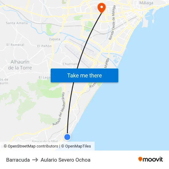 Barracuda to Aulario Severo Ochoa map