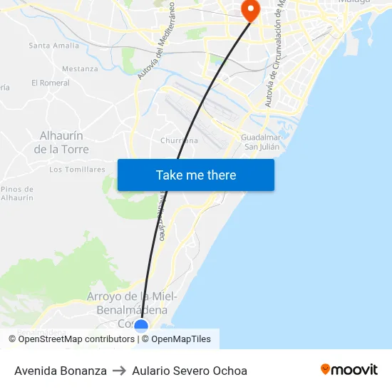Avenida Bonanza to Aulario Severo Ochoa map