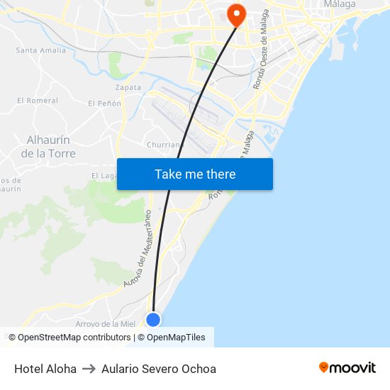 Hotel Aloha to Aulario Severo Ochoa map