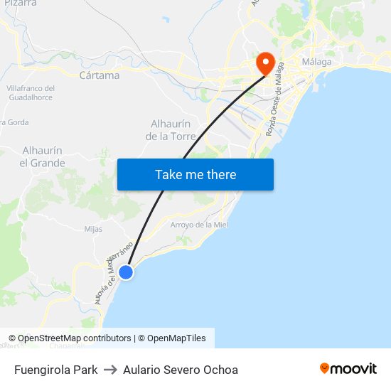 Fuengirola Park to Aulario Severo Ochoa map