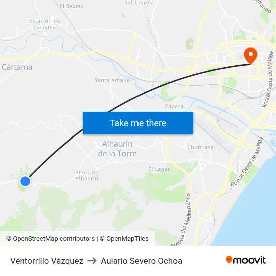 Ventorrillo Vázquez to Aulario Severo Ochoa map