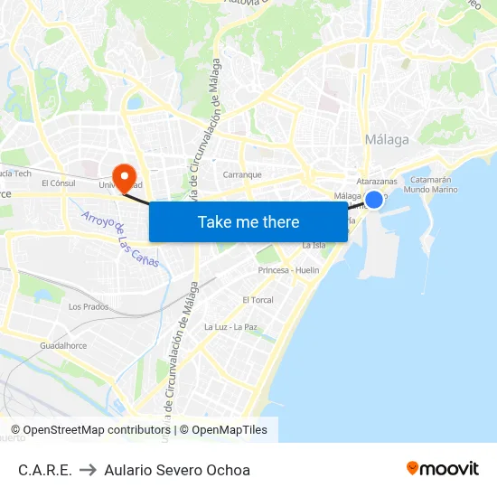 C.A.R.E. to Aulario Severo Ochoa map
