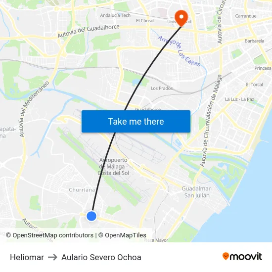 Heliomar to Aulario Severo Ochoa map