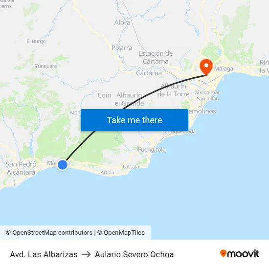 Avenida Las Albarizas to Aulario Severo Ochoa map