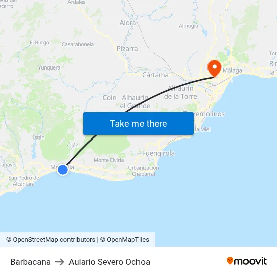 Barbacana to Aulario Severo Ochoa map