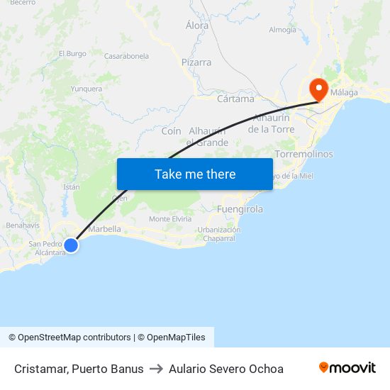 Cristamar, Puerto Banus to Aulario Severo Ochoa map