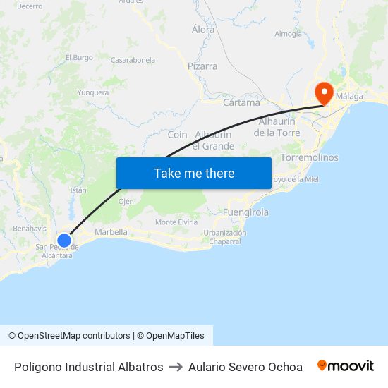 Polígono Industrial Albatros to Aulario Severo Ochoa map