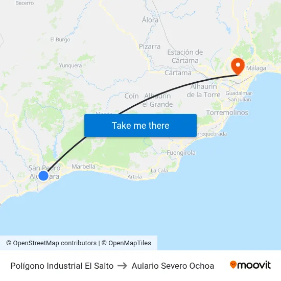 Polígono Industrial El Salto to Aulario Severo Ochoa map