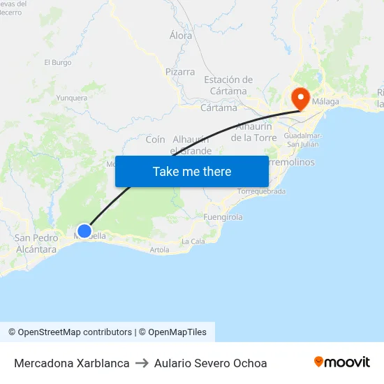 Mercadona Xarblanca to Aulario Severo Ochoa map