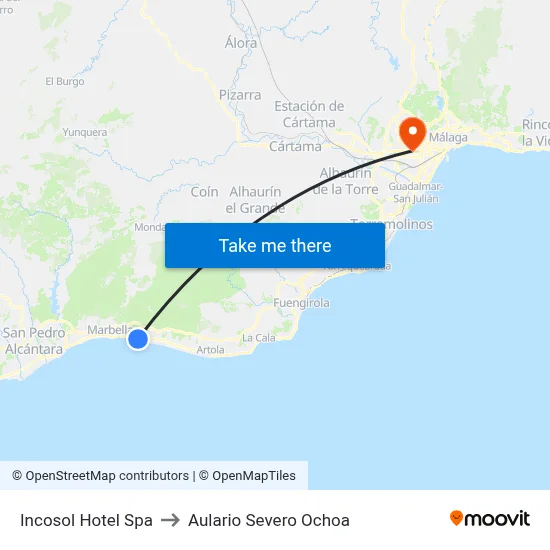 Incosol Hotel Spa to Aulario Severo Ochoa map