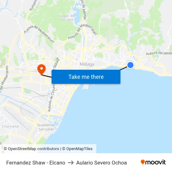 Fernandez Shaw - Elcano to Aulario Severo Ochoa map