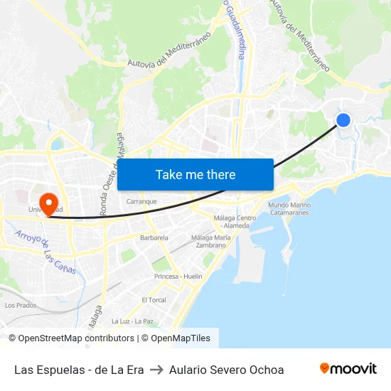 Las Espuelas - de La Era to Aulario Severo Ochoa map