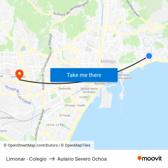 Limonar - Colegio to Aulario Severo Ochoa map