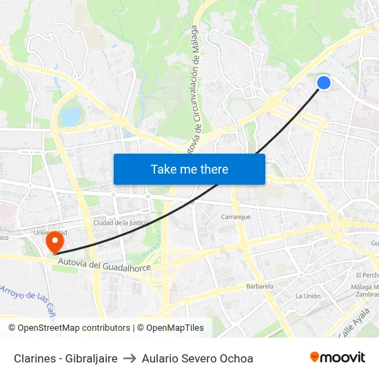 Clarines - Gibraljaire to Aulario Severo Ochoa map